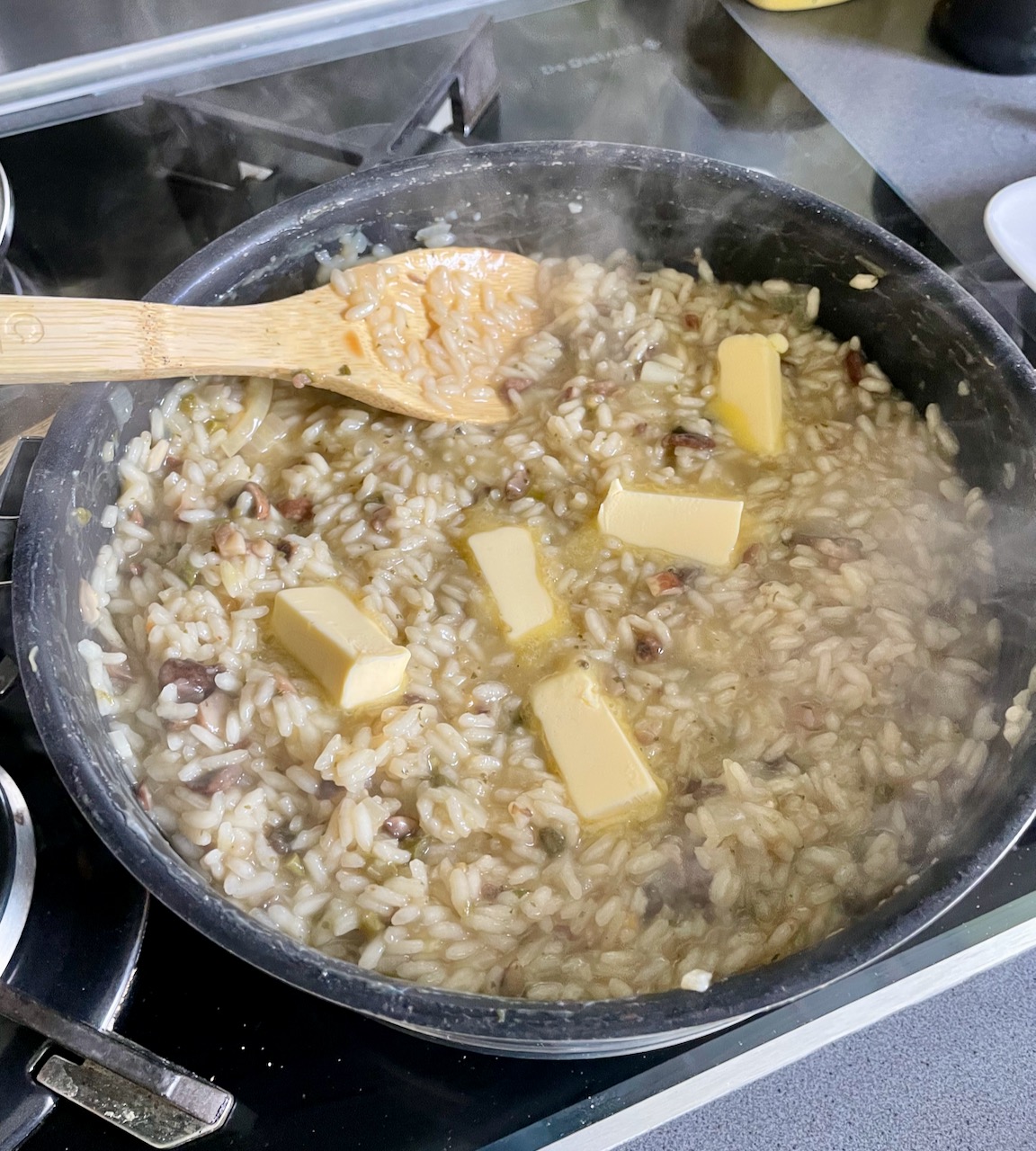 Risotto aux cèpes et au parmesan - touche finale
