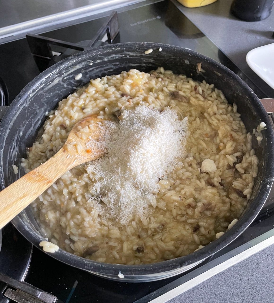 Risotto aux cèpes et au parmesan - touche finale
