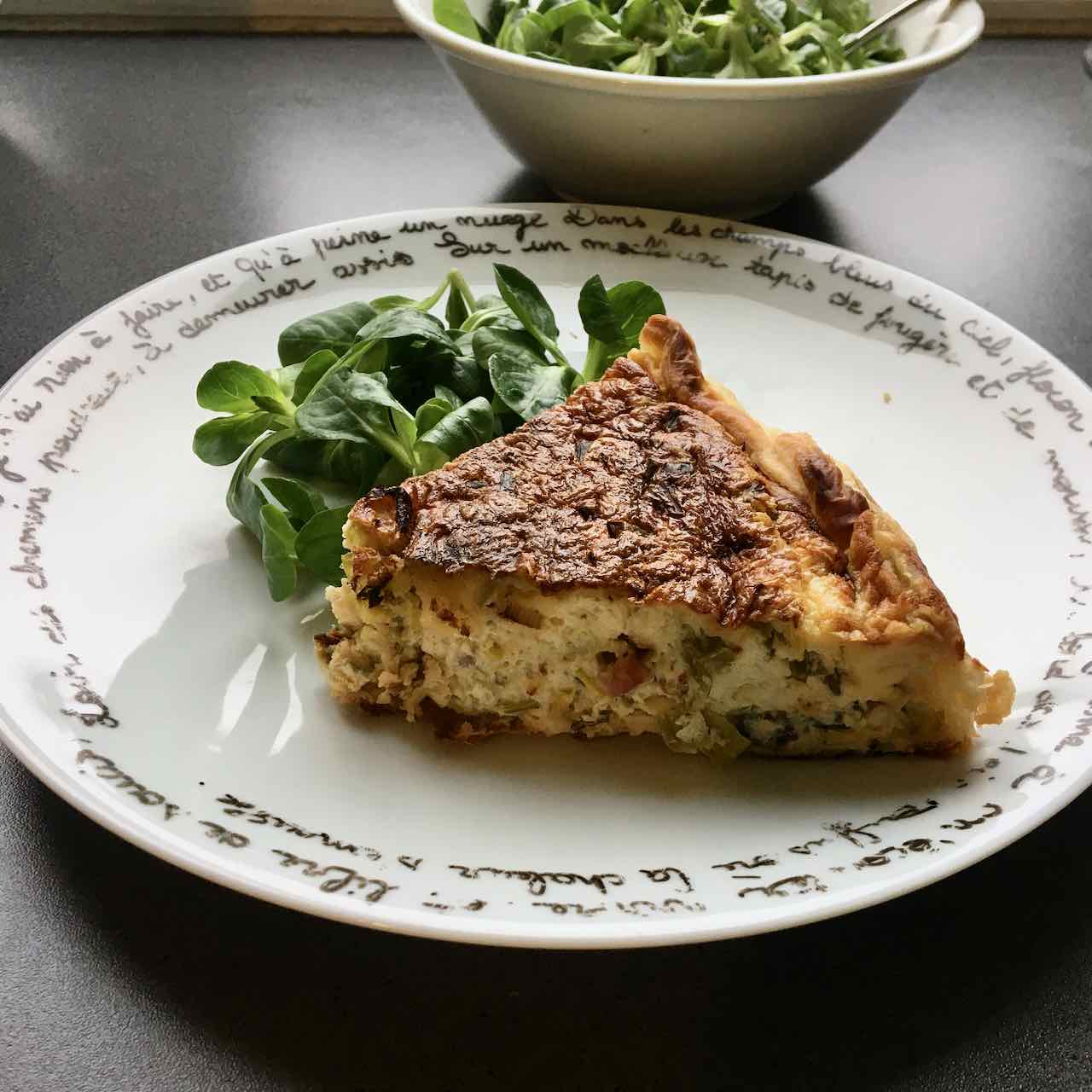 Flamiche aux poireaux et aux lardons