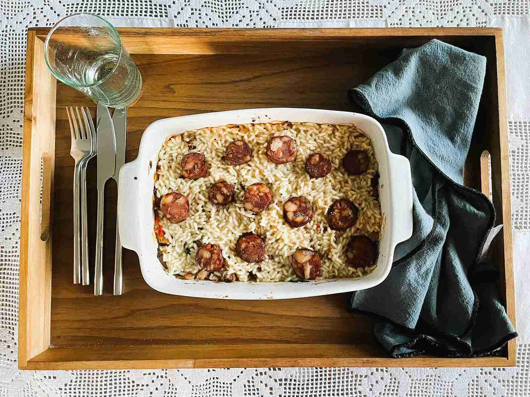 Arroz de pato – gratin de riz, chouriço et canard portugais